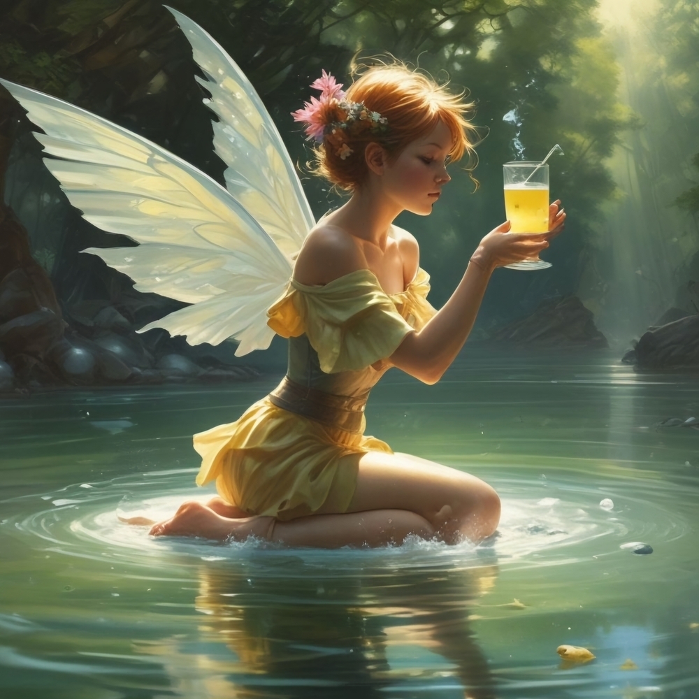 Ethereal Fairy Art Print - Yellow and Green